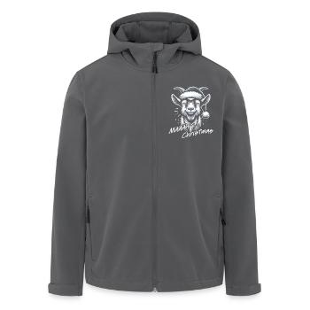 Drôle de chèvre de Noël avec chapeau de Père Noël - Veste softshell homme en polyester recyclé Stanley/Stella - noir - Devant - AI Model Male 185 light (185cm)
