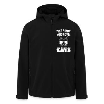 Boys Cats Lover - Men’s Recycled Softshell Jacket by Stanley/Stella - black - Front - AI Model Male 185 light (185cm)