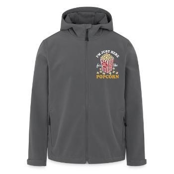I'm just here for the Popcorn - knusprig & lecker - Recycelte Männer Softshell-Jacke von Stanley/Stella - Anthrazit - Vorne - AI Model Male 185 light (185cm)
