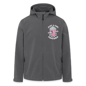 Just a girl who loves Popcorn - knusprig & lecker - Recycelte Männer Softshell-Jacke von Stanley/Stella - Anthrazit - Vorne - AI Model Male 185 light (185cm)