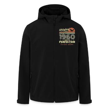 Août 1960 Anniversaire Août 1960 Vintage Août 1960 - Veste softshell homme en polyester recyclé Stanley/Stella - noir - Devant - AI Model Male 185 light (185cm)