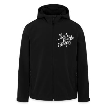 Liberté Egalité Fckafd - Gegen AFD, gegen rechts - Recycelte Männer Softshell-Jacke von Stanley/Stella - Schwarz - Vorne - AI Model Male 185 light (185cm)
