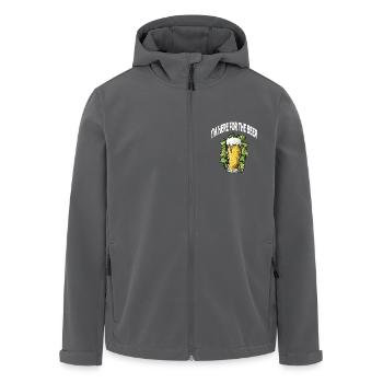 Bière drôle JE SUIS ICI POUR LA BIÈRE - Veste softshell homme en polyester recyclé Stanley/Stella - noir - Devant - AI Model Male 185 light (185cm)