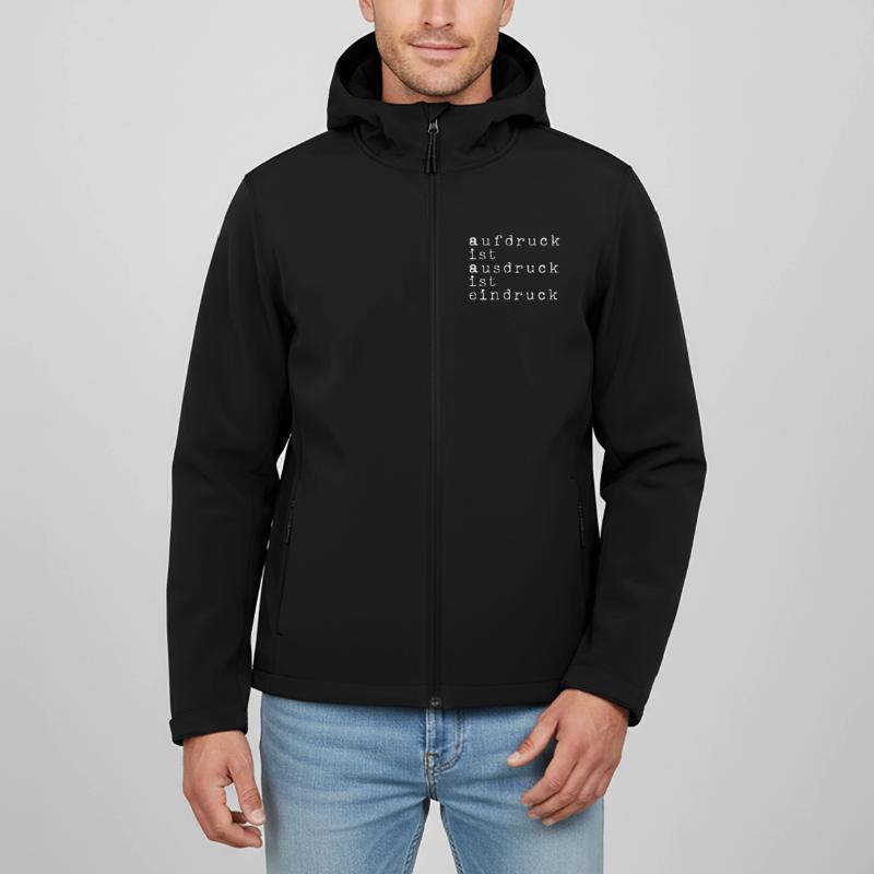 L’empreinte, c’est l’expression, c’est l’impression, le jeu de mots blanc Veste softshell homme en polyester recyclé Stanley/Stella
