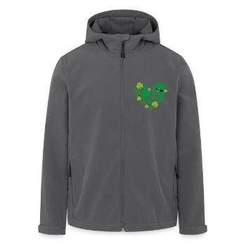 Herzförmiges Kleeblatt zum St. Patrick Tag - Recycelte Männer Softshell-Jacke von Stanley/Stella - Schwarz - Vorne - AI Model Male 185 light (185cm)