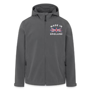 Made in England - England Flagge - Recycelte Männer Softshell-Jacke von Stanley/Stella - Schwarz - Vorne - AI Model Male 185 light (185cm)