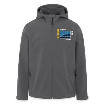 Die Sonne schickt keine Rechnung - Photovoltaik - Recycelte Männer Softshell-Jacke von Stanley/Stella - Schwarz - Vorne - AI Model Male 185 light (185cm)
