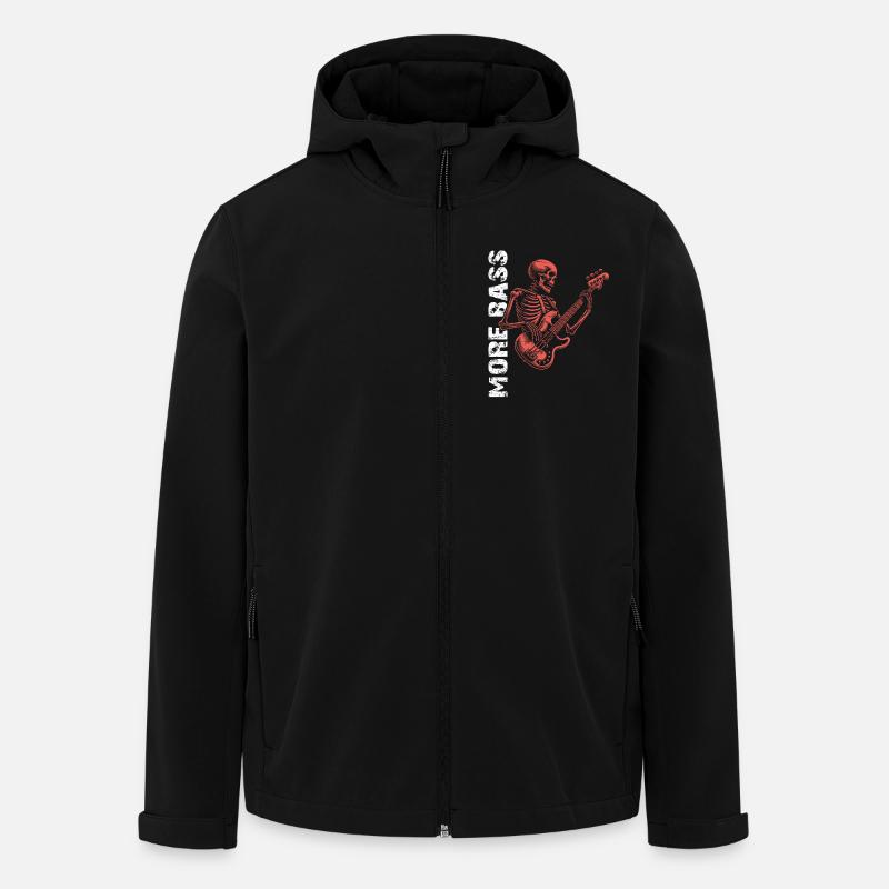 Crâne de squelette avec guitare basse et basse Saying More - Veste softshell homme en polyester recyclé Stanley/Stella - noir
