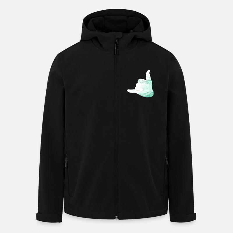 salut surfeur shaka - Veste softshell homme en polyester recyclé Stanley/Stella - noir