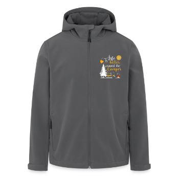 Life is better around the camper - Recycelte Männer Softshell-Jacke von Stanley/Stella - Schwarz - Vorne - AI Model Male 185 light (185cm)