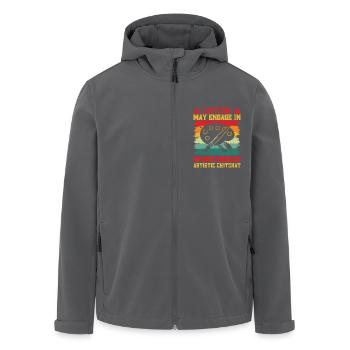 Artiste cool Attention Peintre artistique spontané - Veste softshell homme en polyester recyclé Stanley/Stella - noir - Devant - AI Model Male 185 light (185cm)