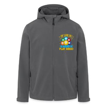 Bingo Game Life Is Hard Play Bingo - Men’s Recycled Softshell Jacket by Stanley/Stella - black - Front - AI Model Male 185 light (185cm)