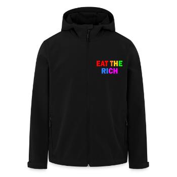 Eat the rich - Recycelte Männer Softshell-Jacke von Stanley/Stella - Schwarz - Vorne - AI Model Male 185 light (185cm)