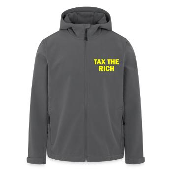Tax the rich - Recycelte Männer Softshell-Jacke von Stanley/Stella - Schwarz - Vorne - AI Model Male 185 light (185cm)