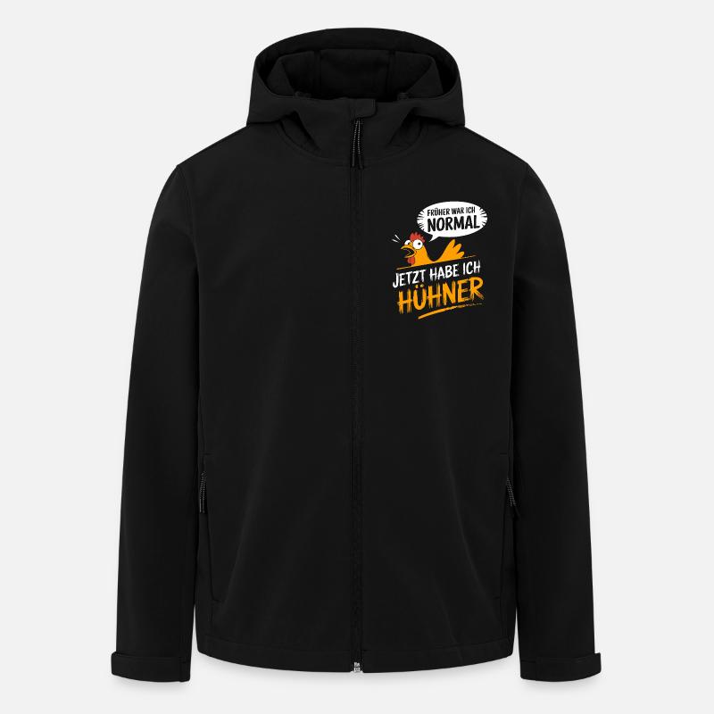 Früher war ich normal jetzt habe ich Hühner - Recycelte Männer Softshell-Jacke von Stanley/Stella - Schwarz