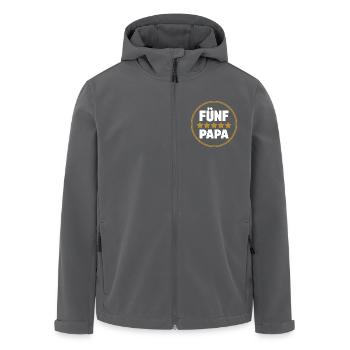 Fünf Sterne Papa - der beste Papa auf der Welt - Recycelte Männer Softshell-Jacke von Stanley/Stella - Schwarz - Vorne - AI Model Male 185 light (185cm)