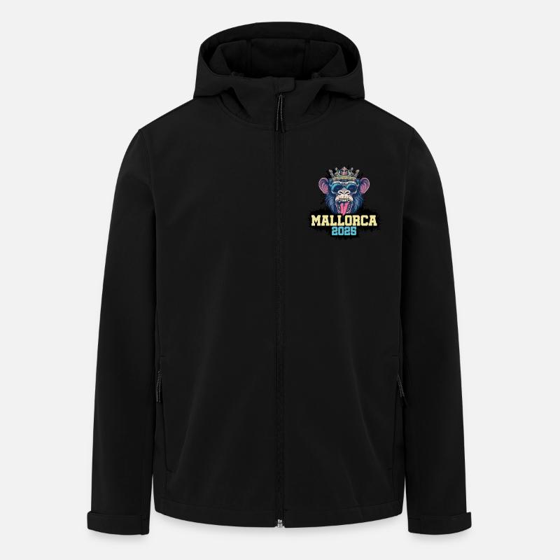 Mallorca 2025 Affe - Recycelte Männer Softshell-Jacke von Stanley/Stella - Schwarz