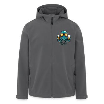 Oktopus Apres Ski Bier - Recycelte Männer Softshell-Jacke von Stanley/Stella - Schwarz - Vorne - AI Model Male 185 light (185cm)