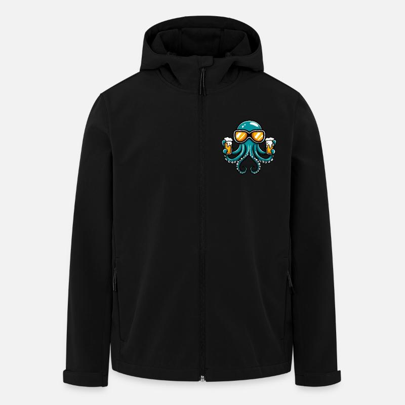 Oktopus Apres Ski Bier - Recycelte Männer Softshell-Jacke von Stanley/Stella - Schwarz