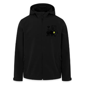 Porc Griller Bière - Veste softshell homme en polyester recyclé Stanley/Stella - noir - Devant - AI Model Male 185 light (185cm)