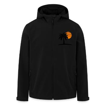 Palme Sonne Insel - Recycelte Männer Softshell-Jacke von Stanley/Stella - Schwarz - Vorne - AI Model Male 185 light (185cm)