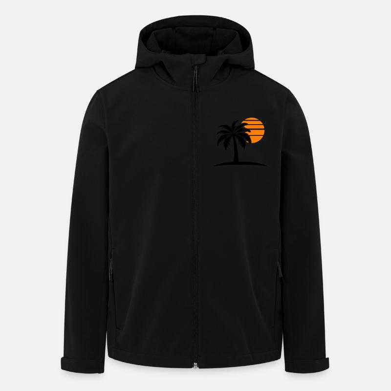 Palm Tree Sun Island - Veste softshell homme en polyester recyclé Stanley/Stella - noir