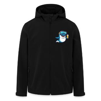 Whale Après Ski Beer - Men’s Recycled Softshell Jacket by Stanley/Stella - black - Front - AI Model Male 185 light (185cm)