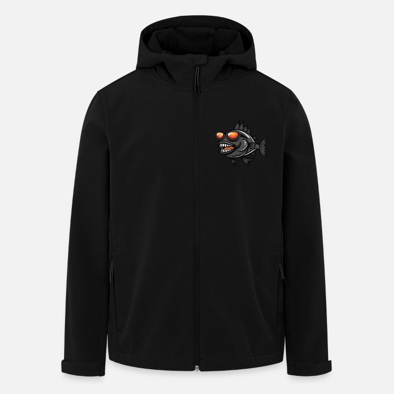 Piranha Fish Cool Comic - Men’s Recycled Softshell Jacket by Stanley/Stella - black