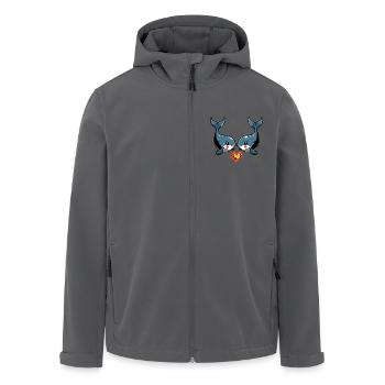 Wal Paar Valentinstag - Recycelte Männer Softshell-Jacke von Stanley/Stella - Schwarz - Vorne - AI Model Male 185 light (185cm)