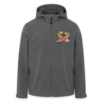 Dinosaur Love Couple - Men’s Recycled Softshell Jacket by Stanley/Stella - black - Front - AI Model Male 185 light (185cm)