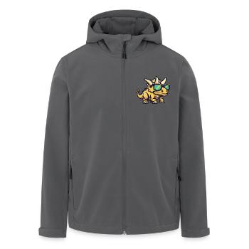 Dinosaure tricératops Bande dessinée cool - Veste softshell homme en polyester recyclé Stanley/Stella - noir - Devant - AI Model Male 185 light (185cm)