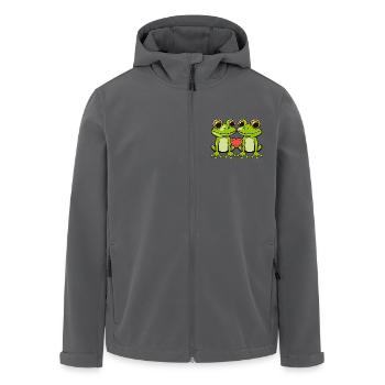 Frog Couple Heart - Men’s Recycled Softshell Jacket by Stanley/Stella - black - Front - AI Model Male 185 light (185cm)