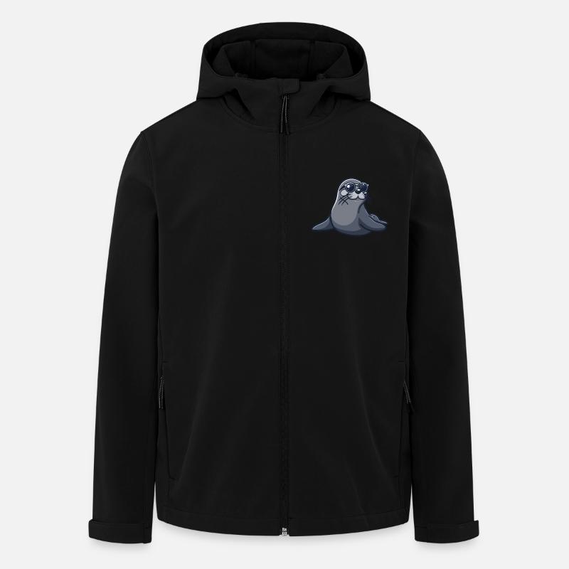 Robbe Cool Comic - Recycelte Männer Softshell-Jacke von Stanley/Stella - Schwarz