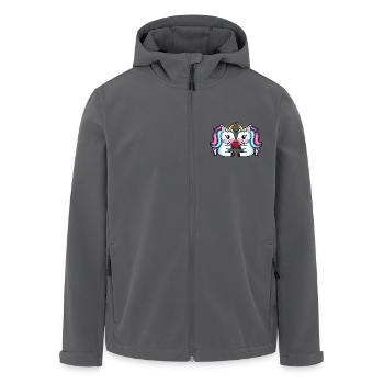 Unicorn Couple Heart - Men’s Recycled Softshell Jacket by Stanley/Stella - black - Front - AI Model Male 185 light (185cm)