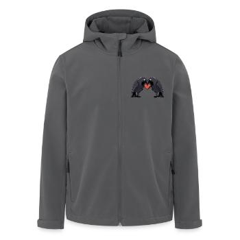 Corbeau Couple Crow e Saint-Valentin - Veste softshell homme en polyester recyclé Stanley/Stella - noir - Devant - AI Model Male 185 light (185cm)