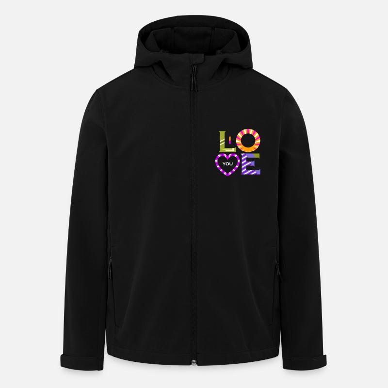 Je t’aime - Veste softshell homme en polyester recyclé Stanley/Stella - noir
