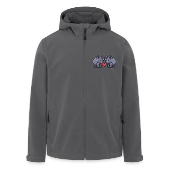 Nashorn Paar Herz - Recycelte Männer Softshell-Jacke von Stanley/Stella - Schwarz - Vorne - AI Model Male 185 light (185cm)