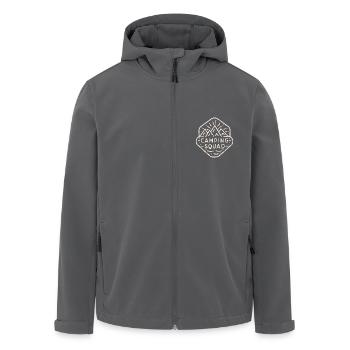 Camping camp squad camper group - Men’s Recycled Softshell Jacket by Stanley/Stella - black - Front - AI Model Male 185 light (185cm)