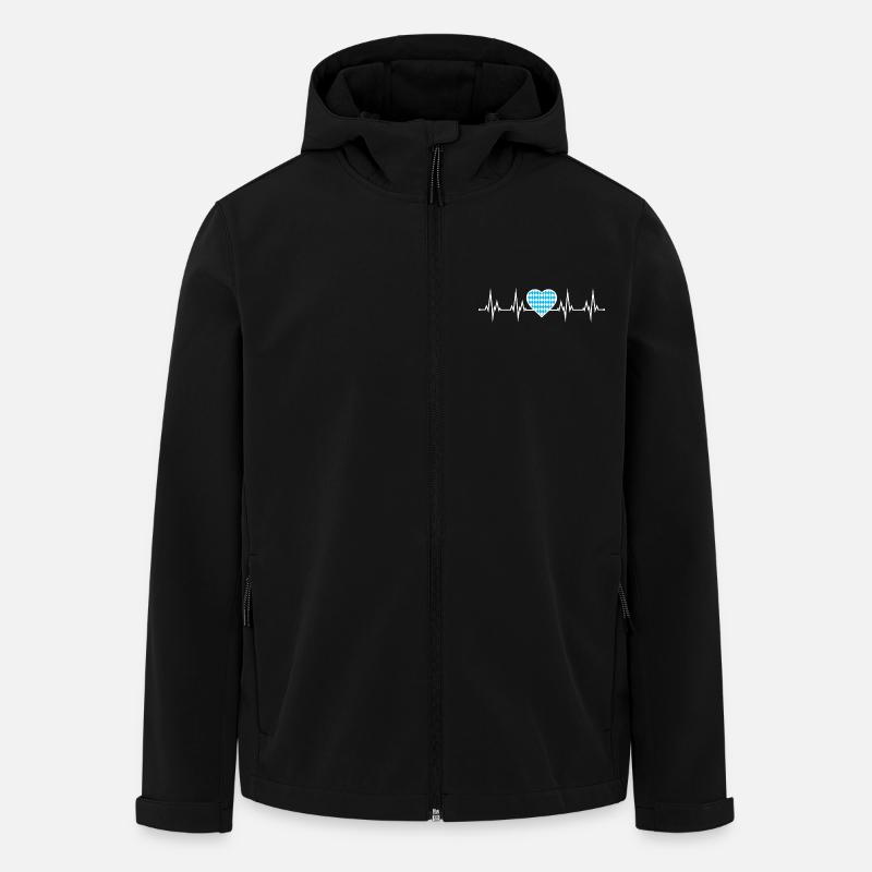 Bayern Herzschlag EKG - Recycelte Männer Softshell-Jacke von Stanley/Stella - Schwarz