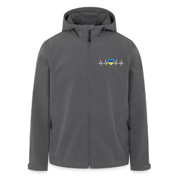 Heartbeat Flag Heart Ukraine battement de cœur - Veste softshell homme en polyester recyclé Stanley/Stella - noir - Devant - AI Model Male 185 light (185cm)