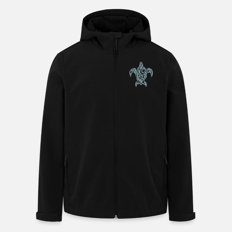 Blaue Schildkröte Tattoo - Recycelte Männer Softshell-Jacke von Stanley/Stella - Schwarz