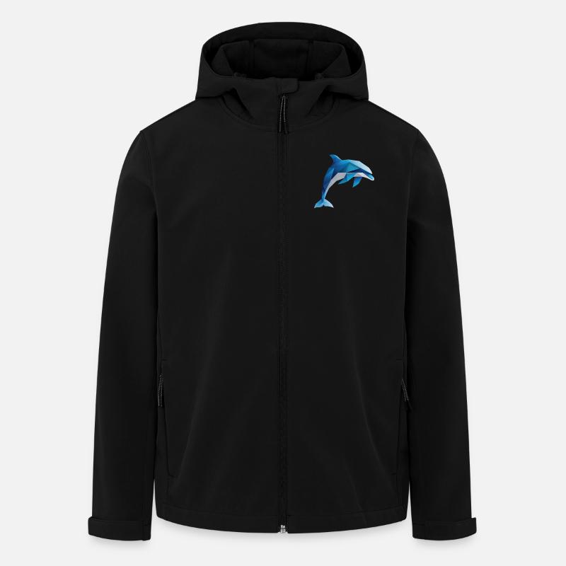 dauphin plongeur, animal aquatique - Veste softshell homme en polyester recyclé Stanley/Stella - noir