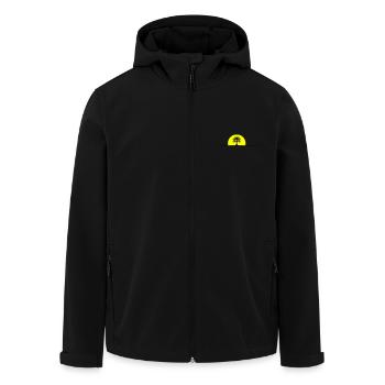 Palme Sonne Linie - Recycelte Männer Softshell-Jacke von Stanley/Stella - Schwarz - Vorne - AI Model Male 185 light (185cm)
