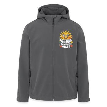 Sunny Summer Moments Vibes Sommer Sonne - Recycelte Männer Softshell-Jacke von Stanley/Stella - Schwarz - Vorne - AI Model Male 185 light (185cm)