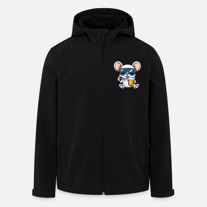 Maus Apres Ski Bier Comic - Recycelte Männer Softshell-Jacke von Stanley/Stella - Schwarz