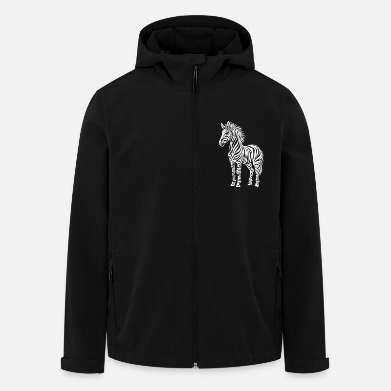 Zebra Drawing - Men’s Recycled Softshell Jacket by Stanley/Stella - black