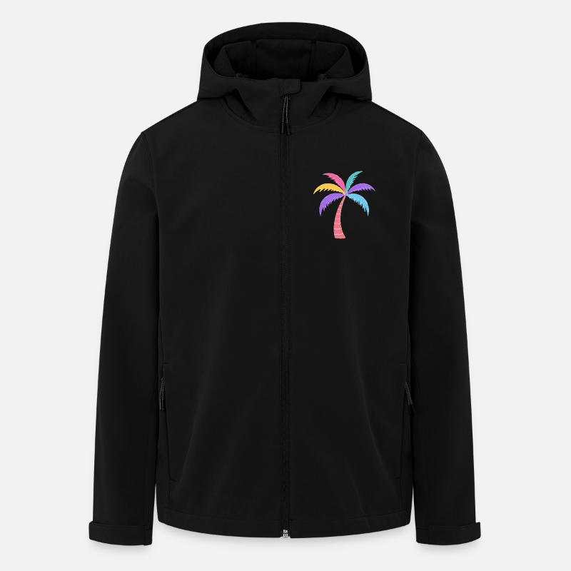 Bunte Palme Regenbogenfarben - Recycelte Männer Softshell-Jacke von Stanley/Stella - Schwarz