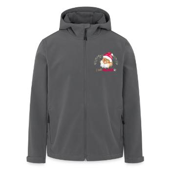 Cute ginger cat in Santa hat. I still believe - Men’s Recycled Softshell Jacket by Stanley/Stella - black - Front - AI Model Male 185 light (185cm)