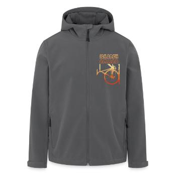 Ich dreh am Rad Radler Spruch Radl Biker Radfahrer - Recycelte Männer Softshell-Jacke von Stanley/Stella - Schwarz - Vorne - AI Model Male 185 light (185cm)