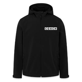 COACH - Men’s Recycled Softshell Jacket by Stanley/Stella - black - Front - AI Model Male 185 light (185cm)